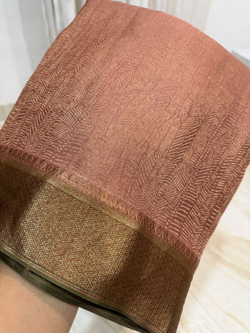 Pure Mysore Brocade Crepe Silk With Antiq Zari Weave