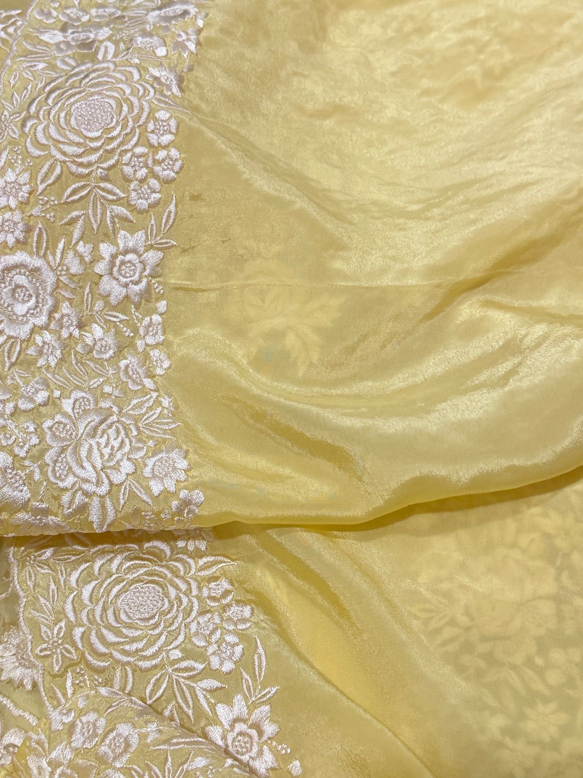Pure Organza Saree with Parsi Gara Machine Embroidery