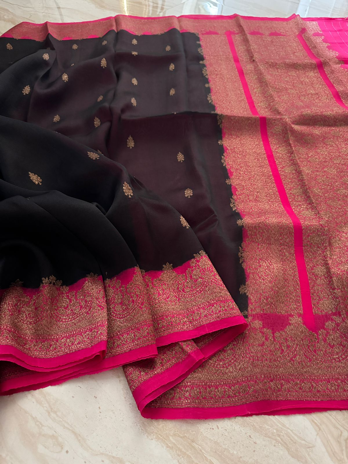 Pure Handloom Kora Banarasi Saree
