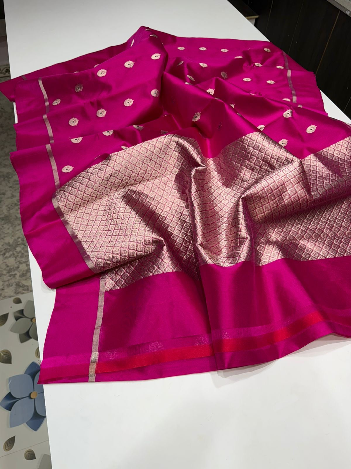 Pure Handloom Chanderi Pattu Soft Silk Saree