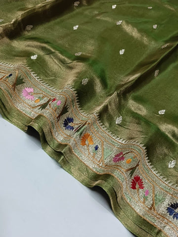 Banarasi Soft Tissue Paithani Border Saree