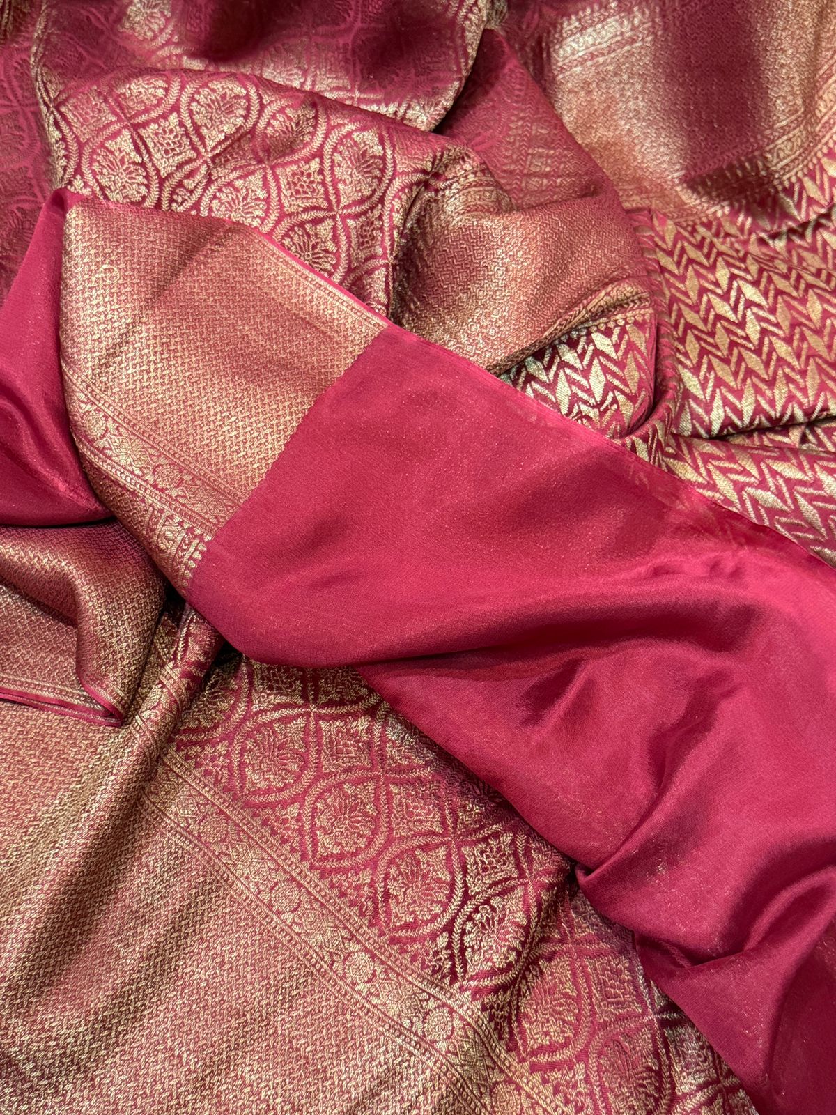 Pure Mysore Brocade Crepe Silk Saree With Antiq Zari Weave (Maroon)