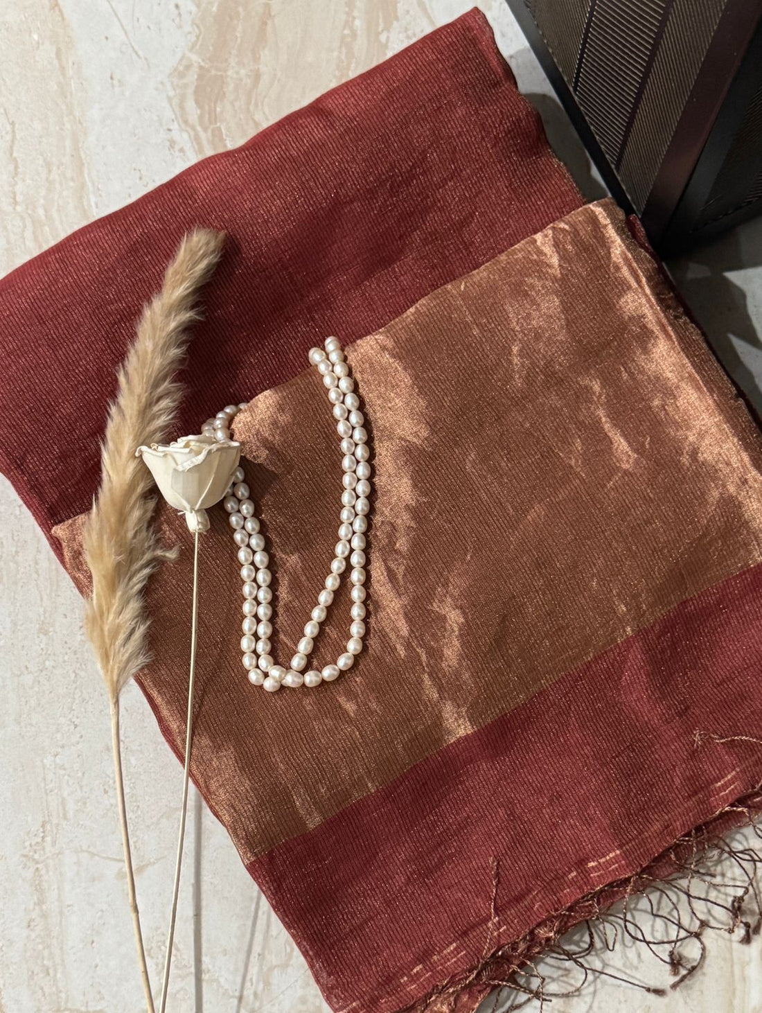 Pure Linen Tissue Resham Silk Saree