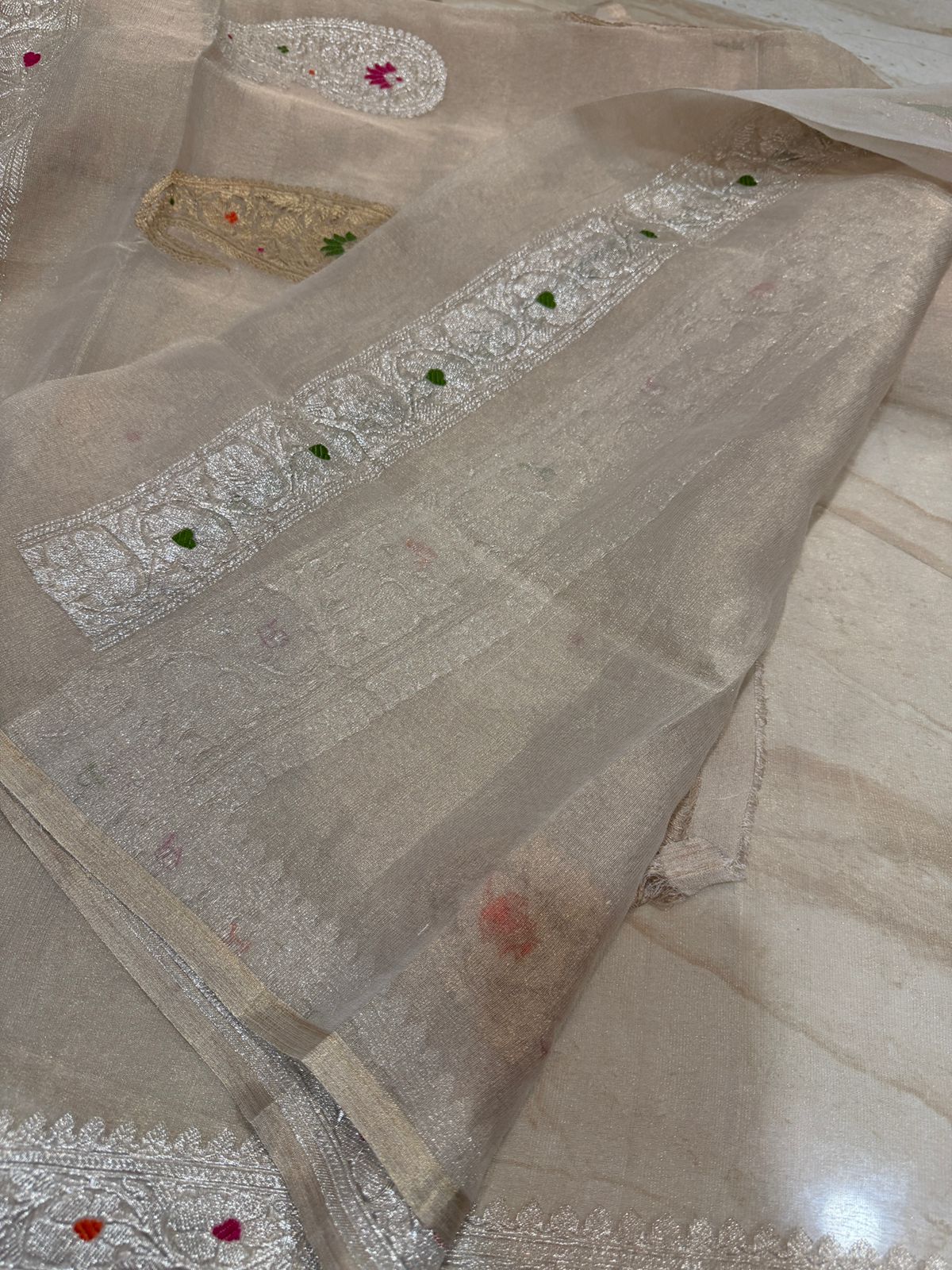 PURE BANARASI CHIFFON TISSUE SILK SAREE