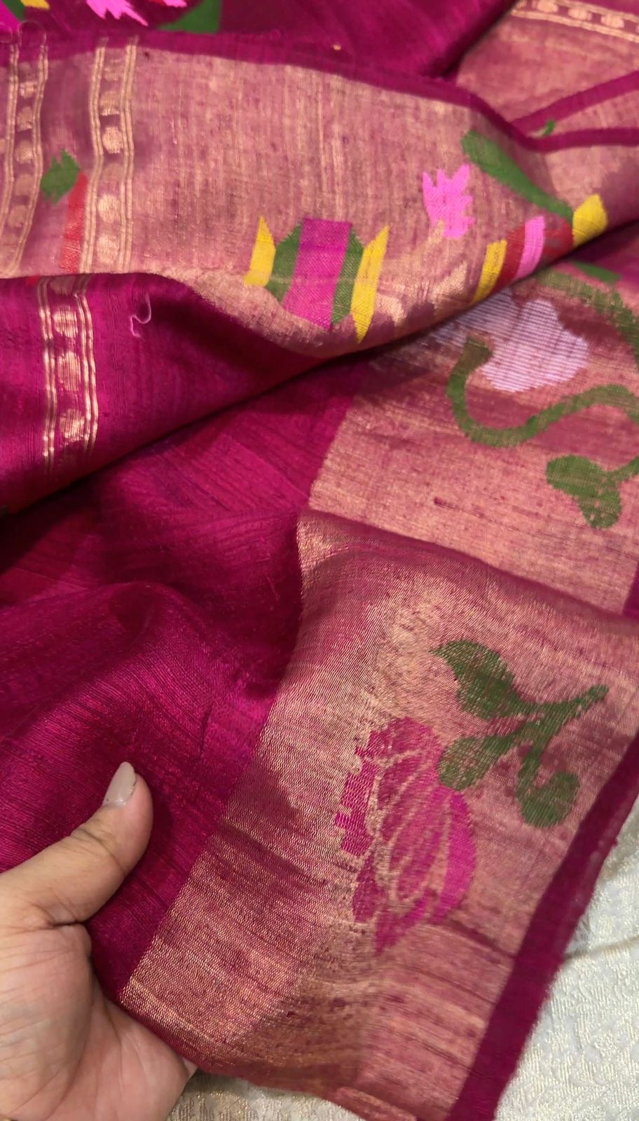Premium Pure Matka Silk Jamdani Saree