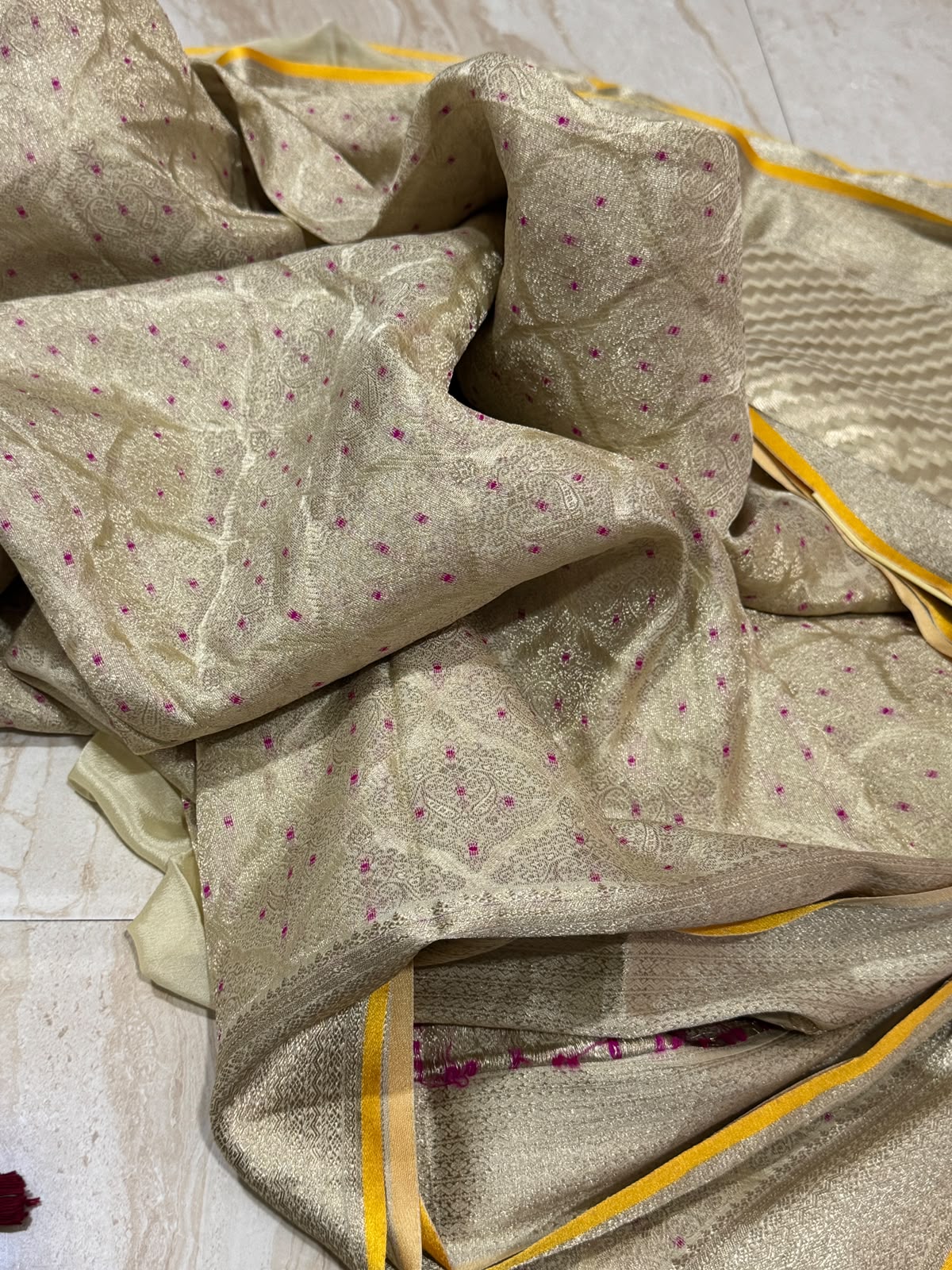Pure Mysore Brocade Crepe Silk Saree
With Meenakari