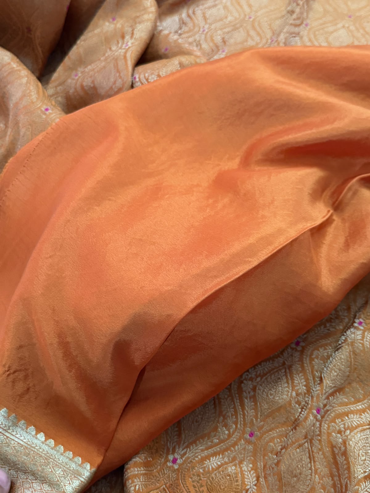 Pure Mysore Brocade Crepe Silk Saree With Meenakari Weave