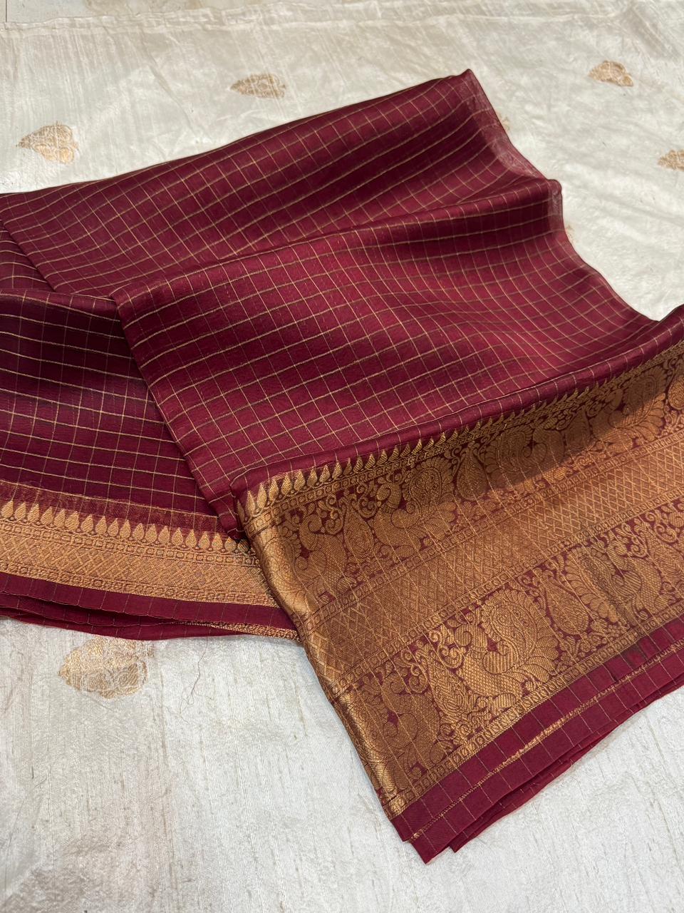 Pure Handloom Kora Banarasi Saree