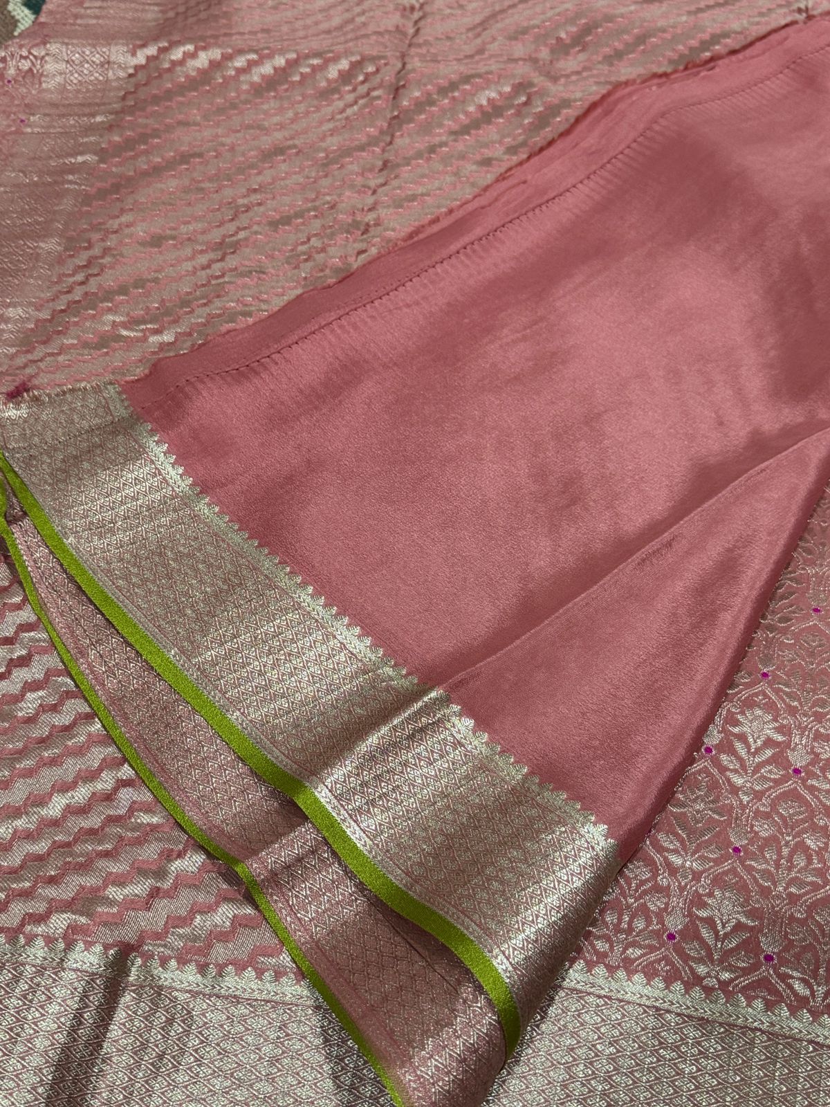 Pure Mysore Brocade Crepe Silk Saree With Meenakari Weave