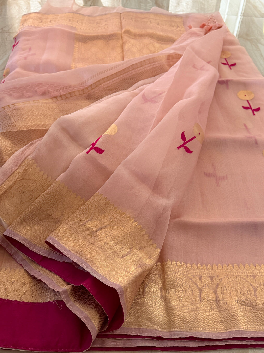 Pure Handloom Kora Banarasi Saree
