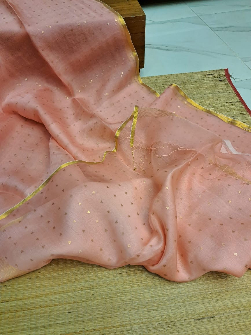 Elegant Pure Handloom Resham Silk Saree With All-Over Sequins Work