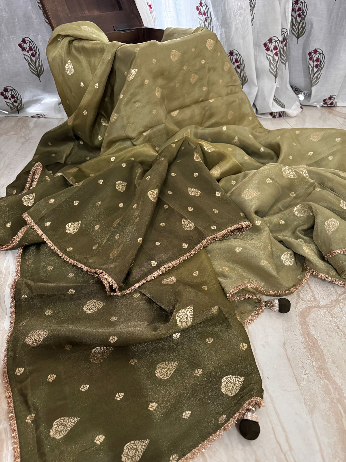 Designer Soft Tissue Silk Saree with Ready to Wear Blouse