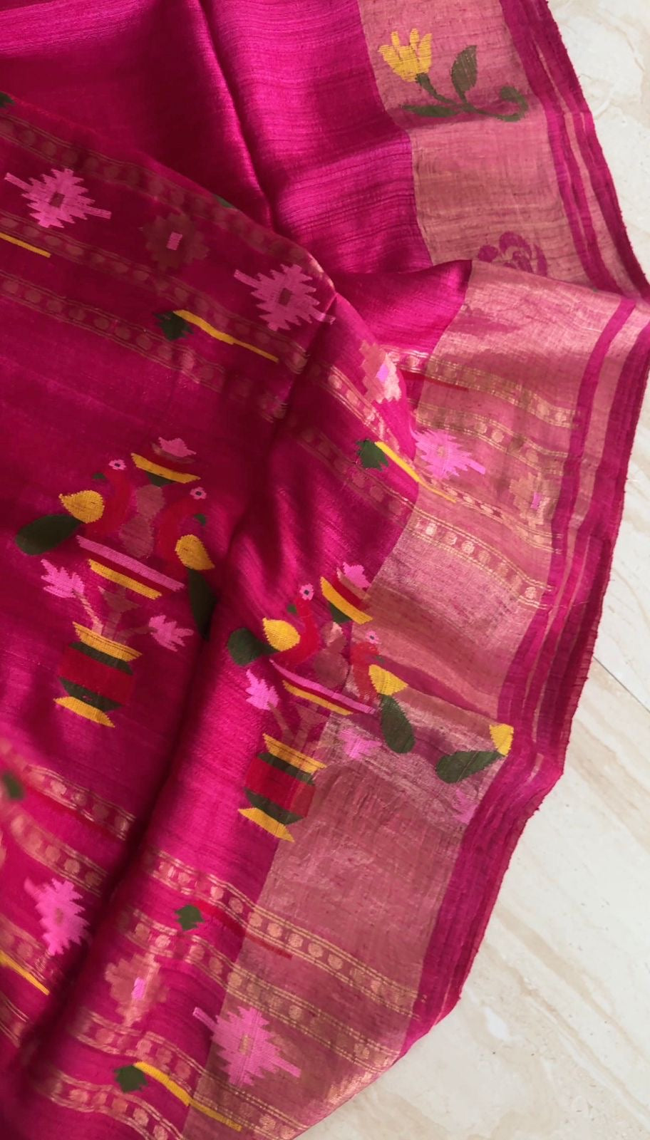 Premium Pure Matka Silk Jamdani Saree
