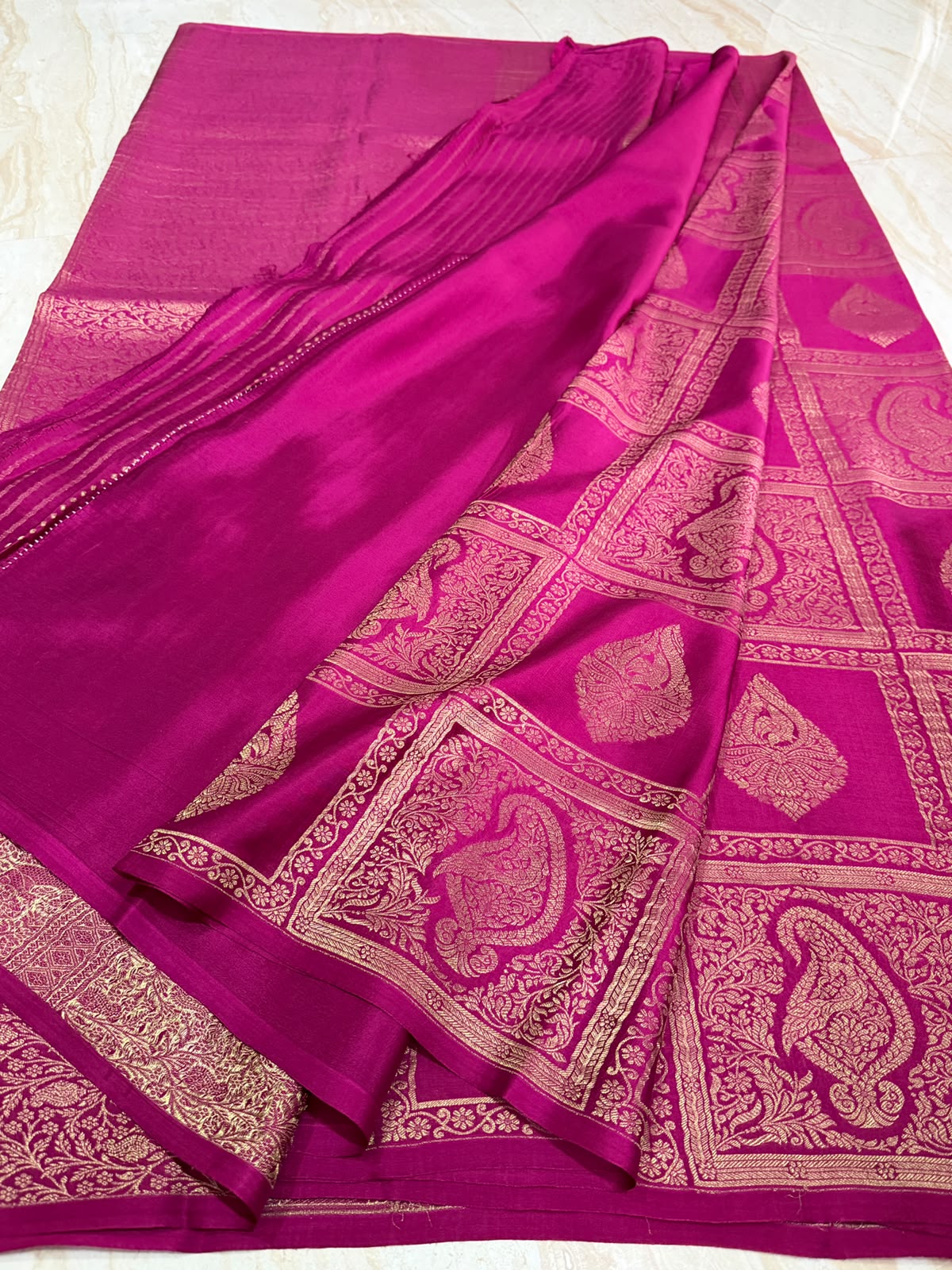 Borderless Mysore Crepe Silk Saree