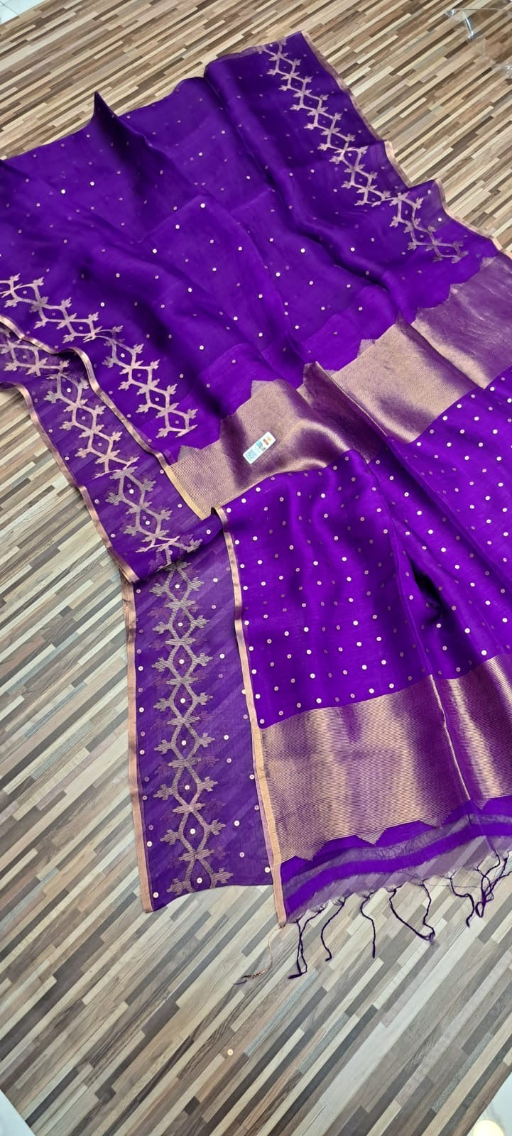 Pure Resham Silk Saree With Jamdani Weave