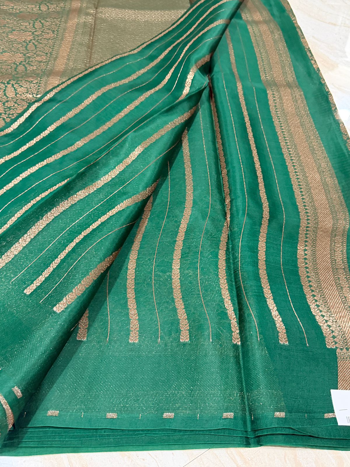 Pure Handloom Kora Brocade Banarasi Saree