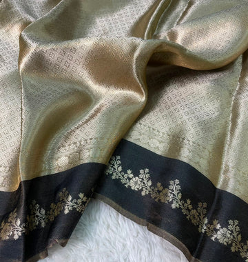 Banarasi Soft Brocade Tissue Silk Saree With Satin Patta Border