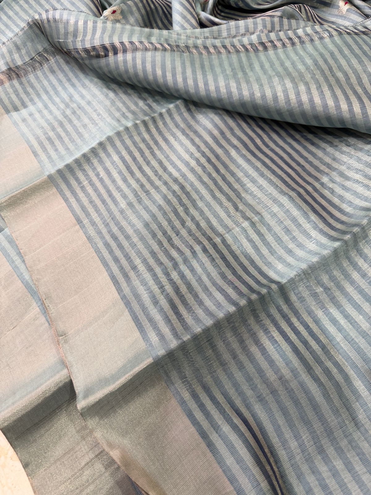 Pure Handloom Chanderi Pattu Tissue Silk Saree