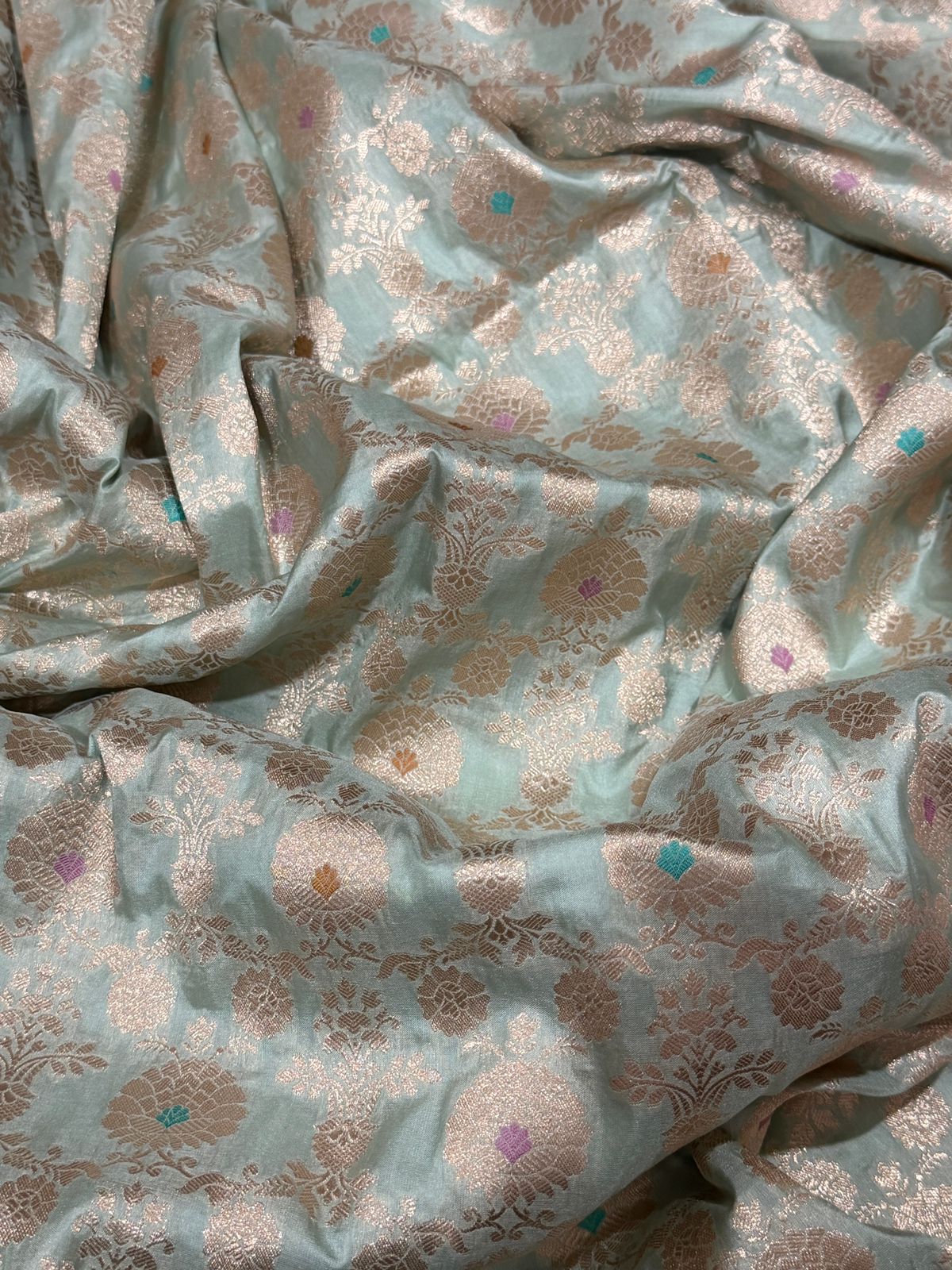 Pure Handloom Katan Banarasi Meenakari Weave