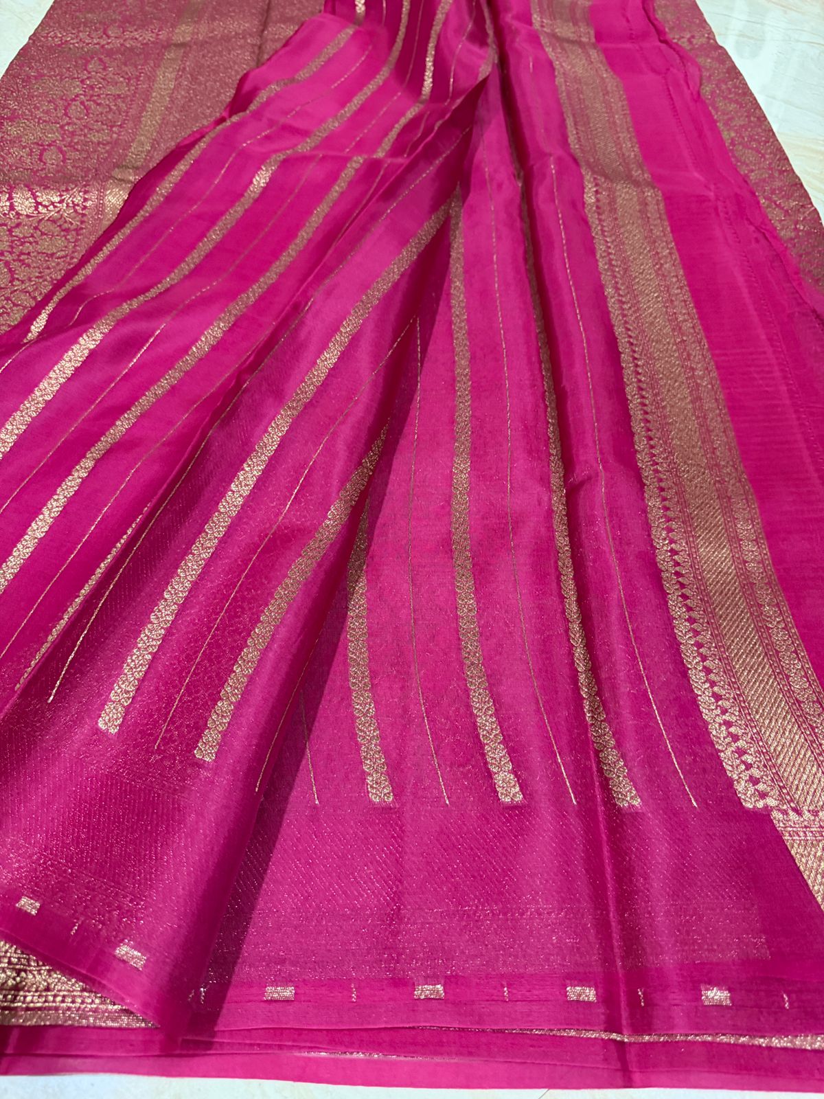 Pure Handloom Kora Brocade Banarasi Saree