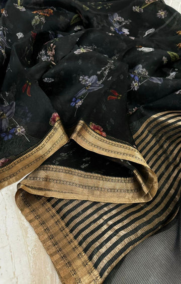 Pure Organza Saree With Digital Print All Over