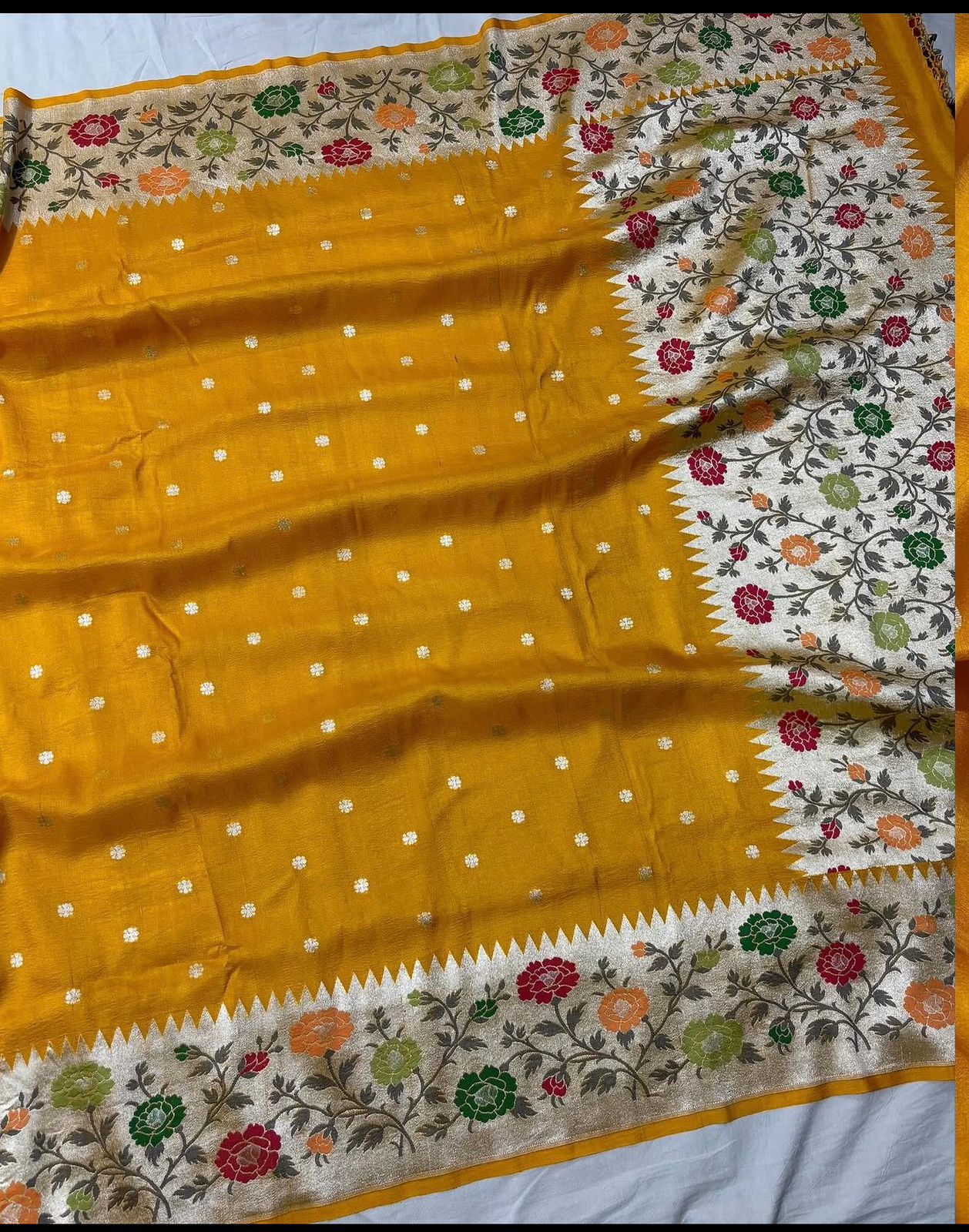 Tussar Georgette Handloom Banarasi Saree - Meenakari