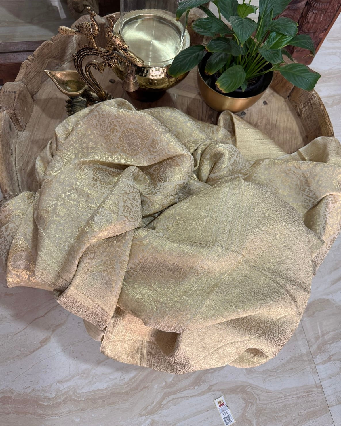 Pure Mysore Brocade Crepe Silk Saree With Zari Weave