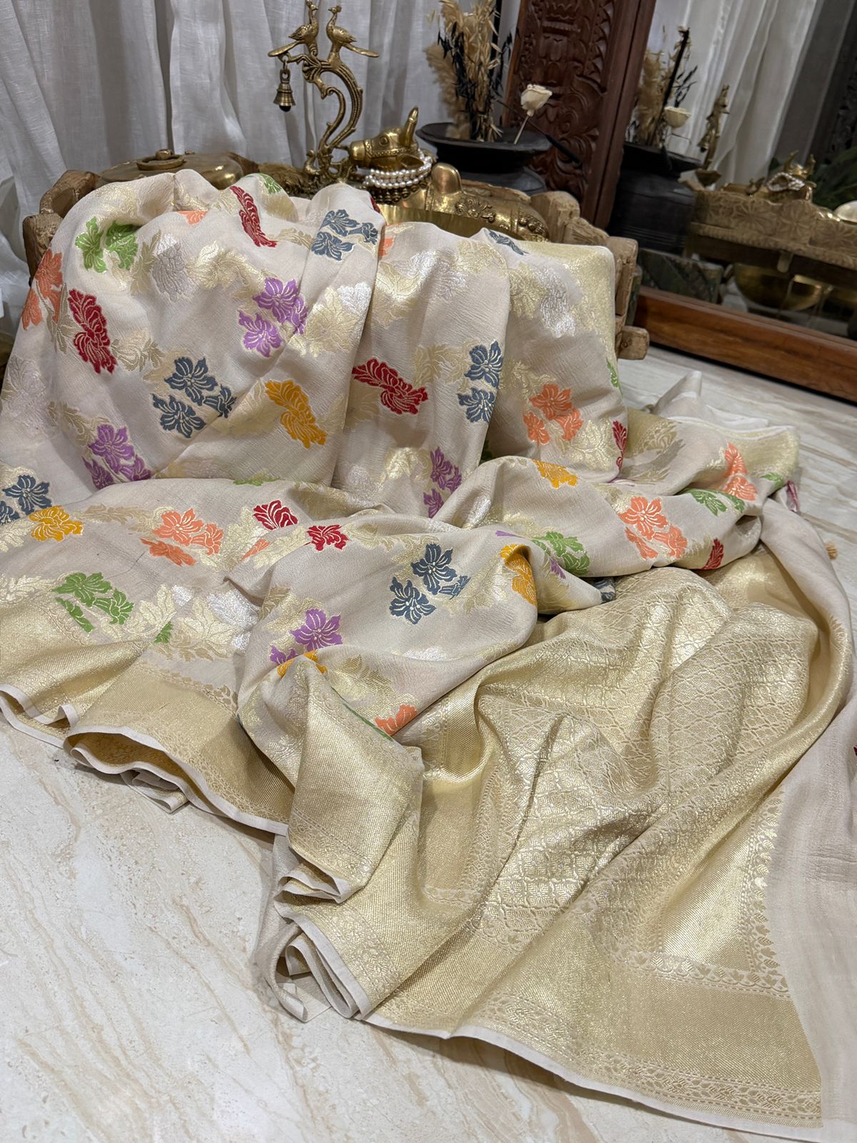 Tussar Georgette Handloom Banarasi Saree