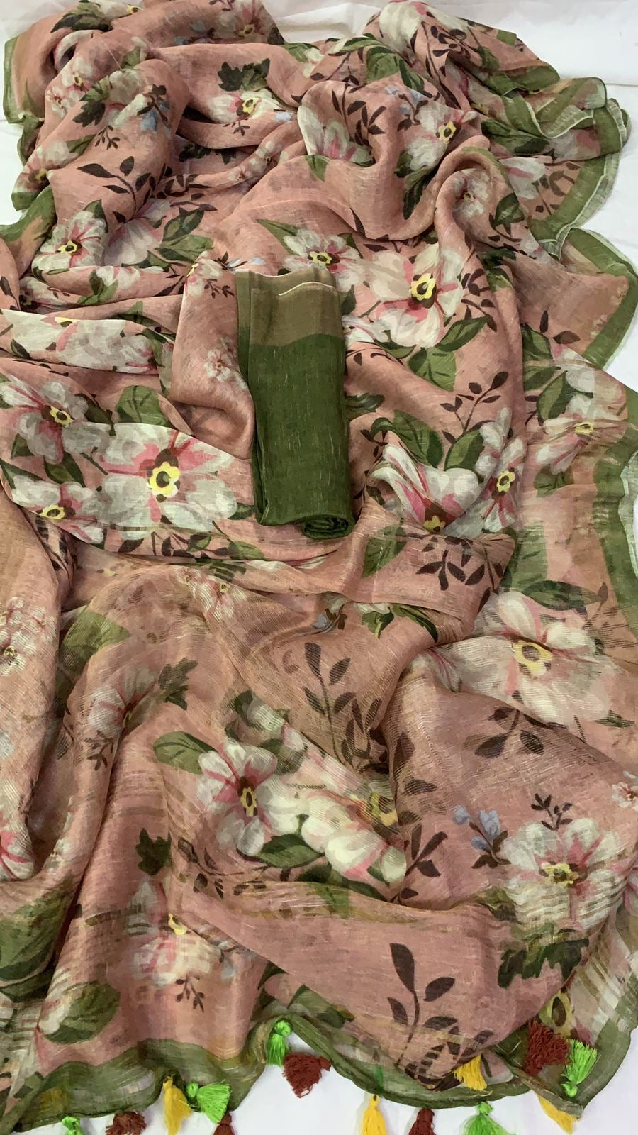 Pure Linen By Linen Digital Print Saree
