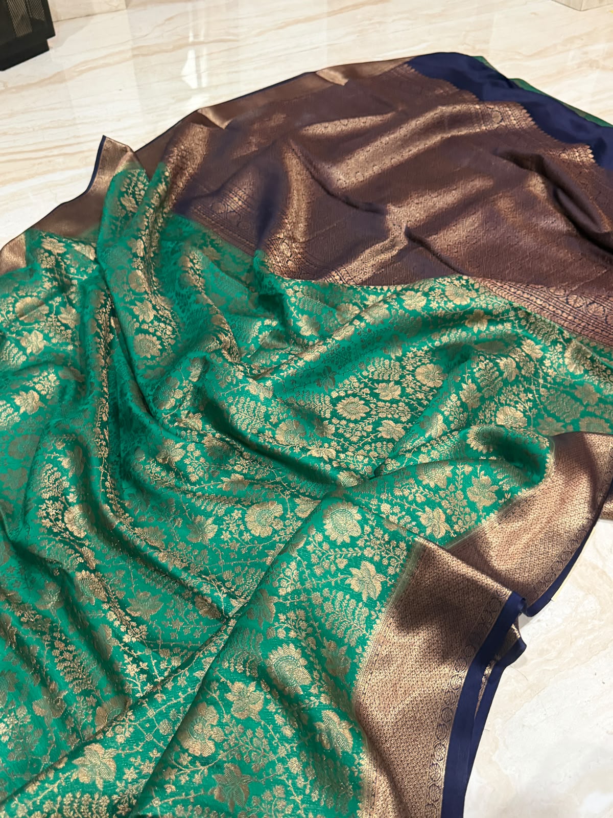 Mysore Brocade Crepe Silk With Antiq Zari Weave