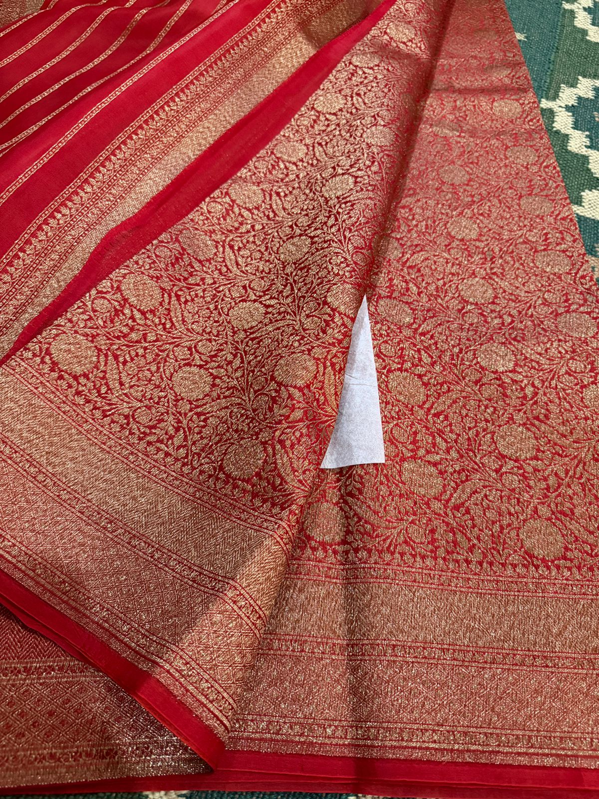 Pure Handloom Kora Brocade Banarasi Saree