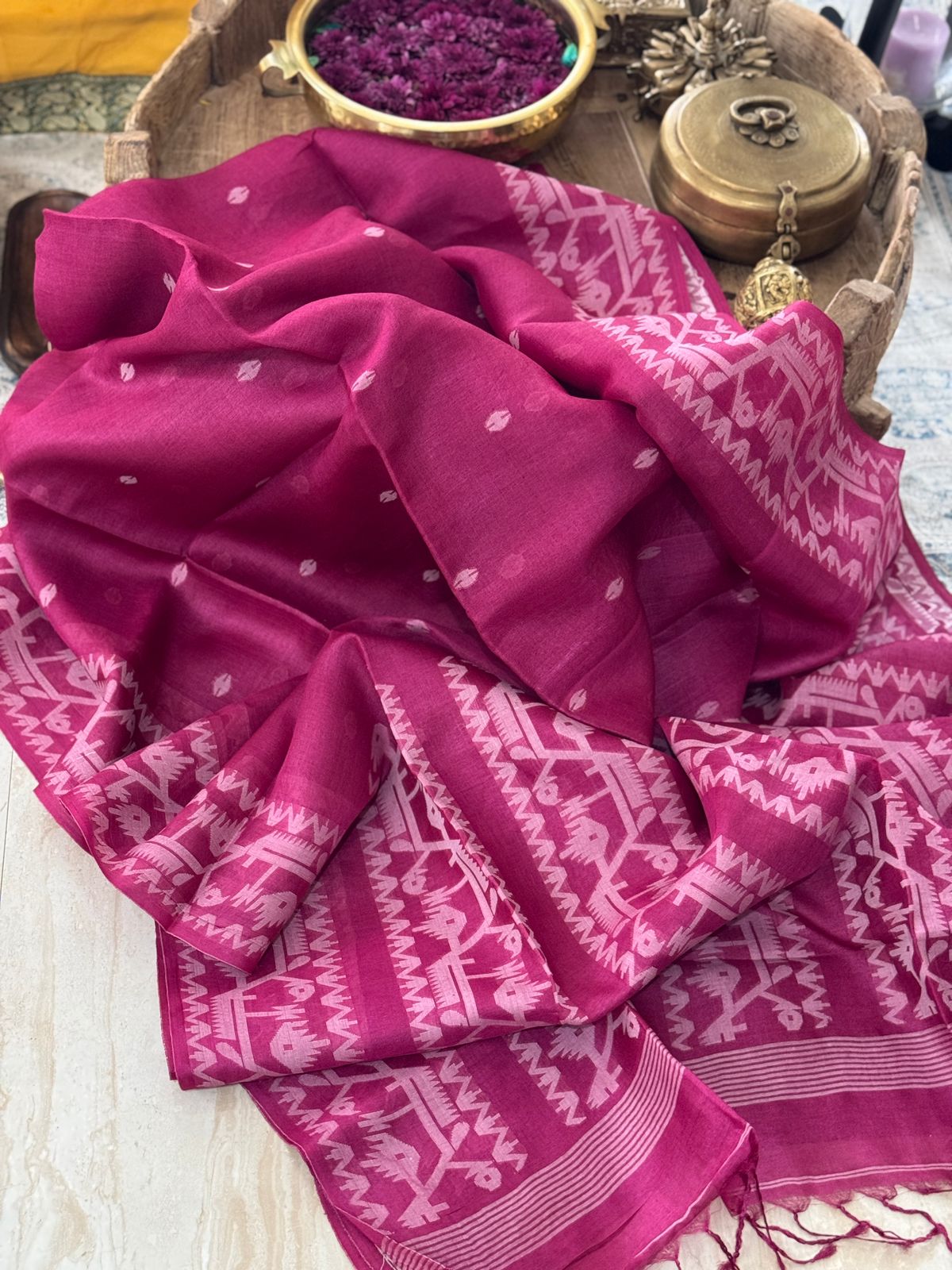 Tussar Handloom Jamdani Saree