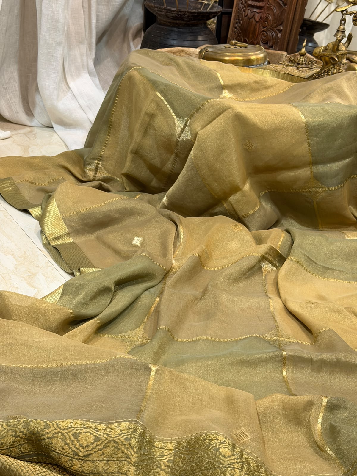 Mysore Tissue Georgette Crepe Silk Saree