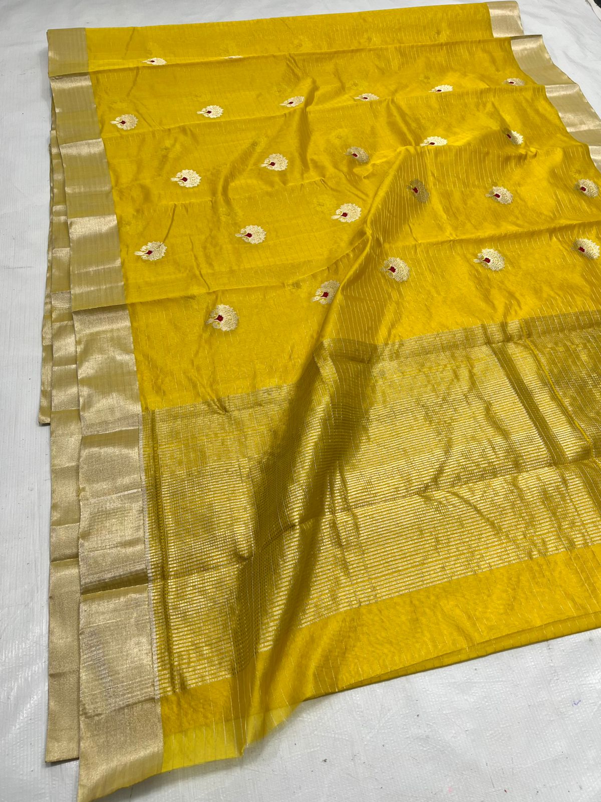 Exquisite Chanderi Pattu Soft Silk Saree