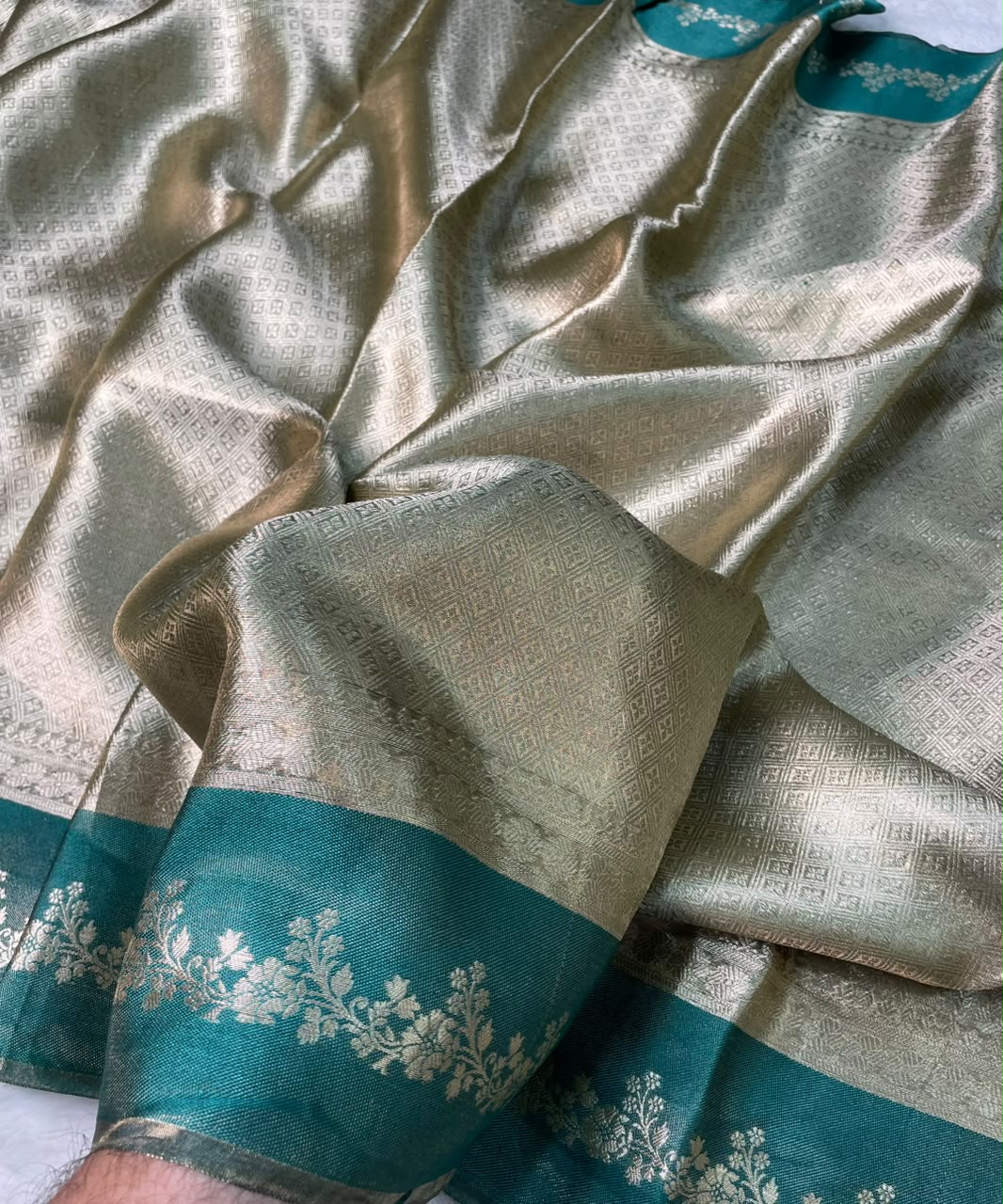 Banarasi Soft Brocade Tissue Silk Saree With Satin Patta Border