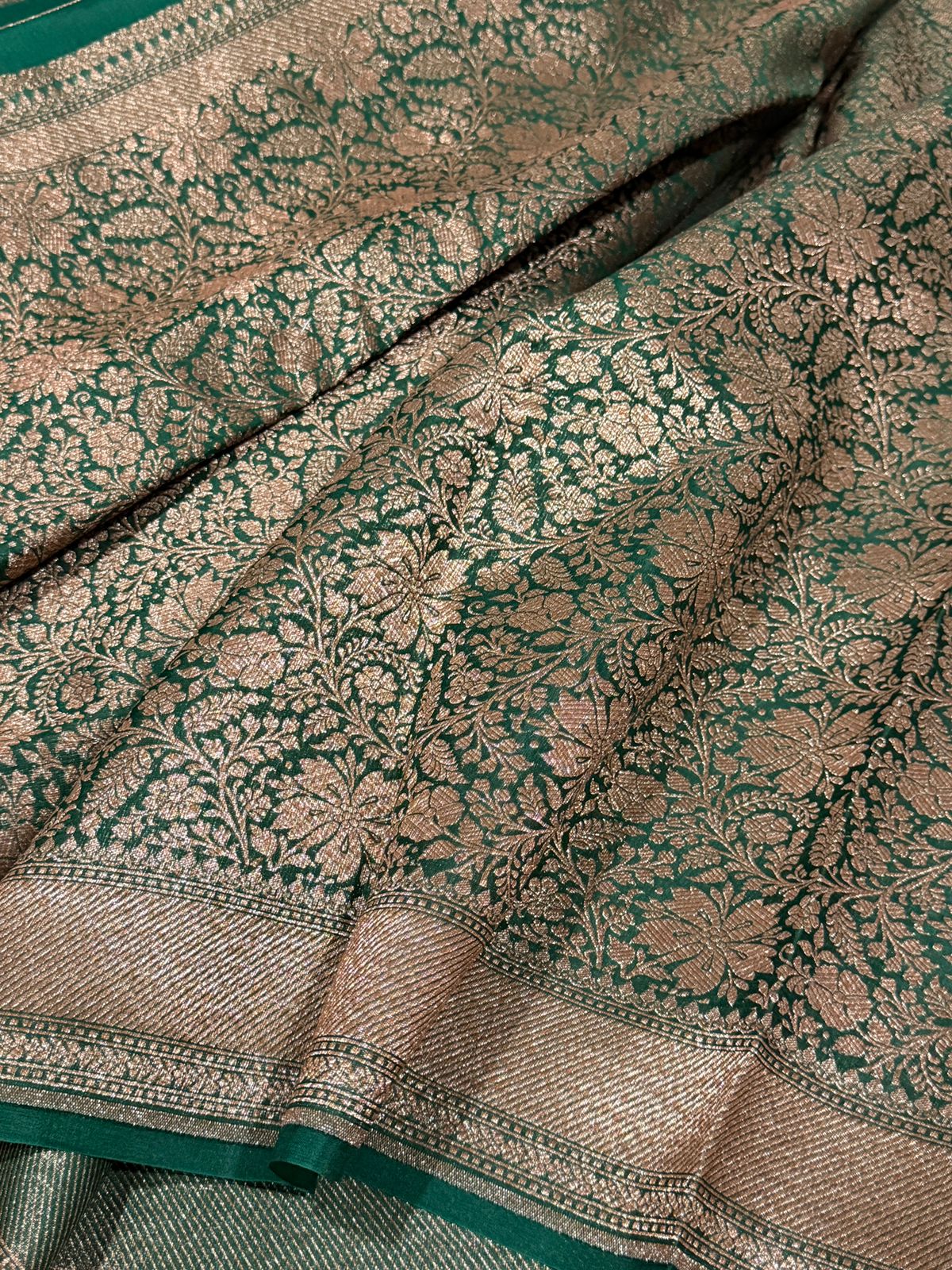 Pure Handloom Kora Brocade Banarasi Saree
