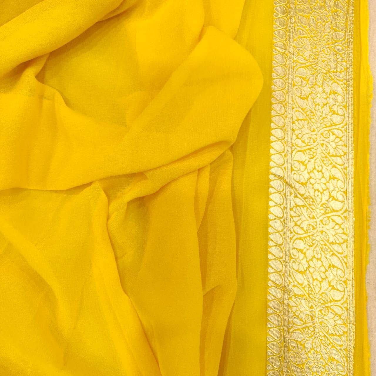 Pure Handloom Khaddi Georgette Meenakari Zari Work Saree