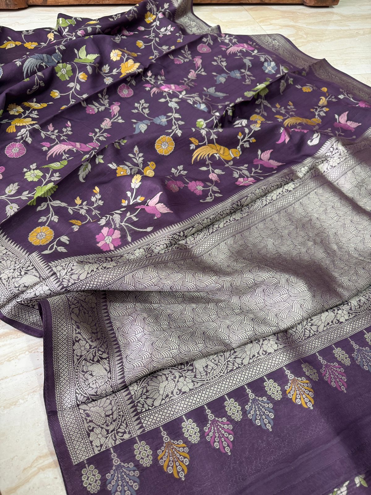 Banarasi Viscose Tussar Silk Weave Saree