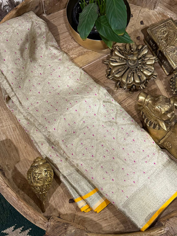Pure Mysore Brocade Crepe Silk Saree
With Meenakari
