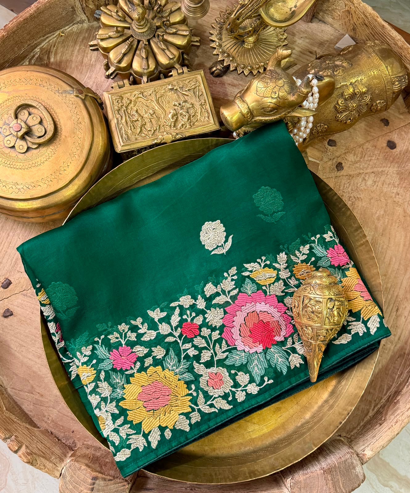 Pure Organza Silk Saree With Machine Embroidery