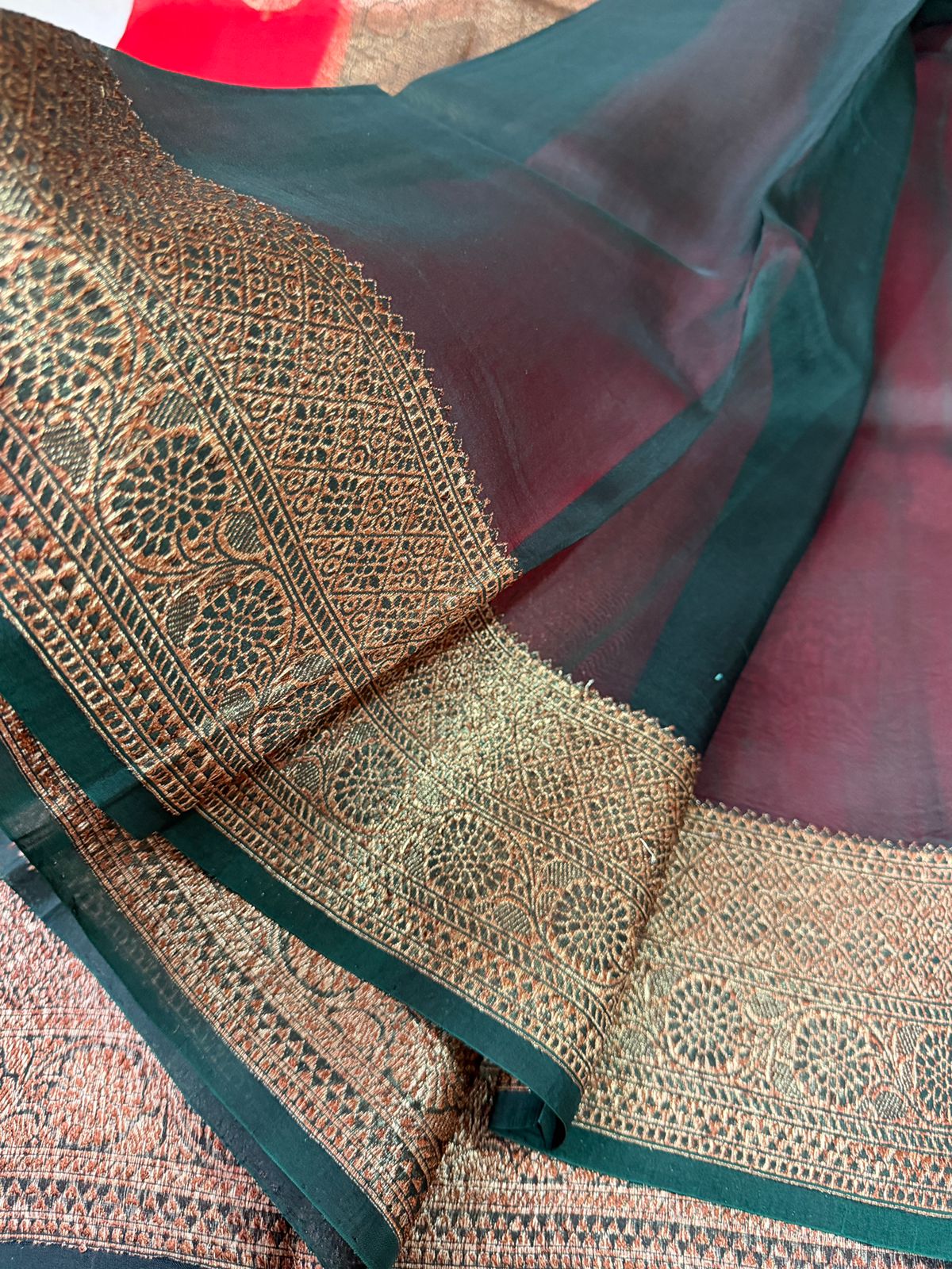 Pure Handloom Kora Banarasi Saree