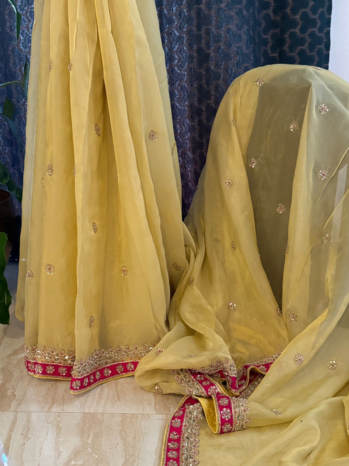 Designer Soft Tissue Silk  Zardozi Embroidery Saree