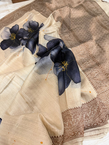Exclusive Tussar Banarasi Digital Print Saree