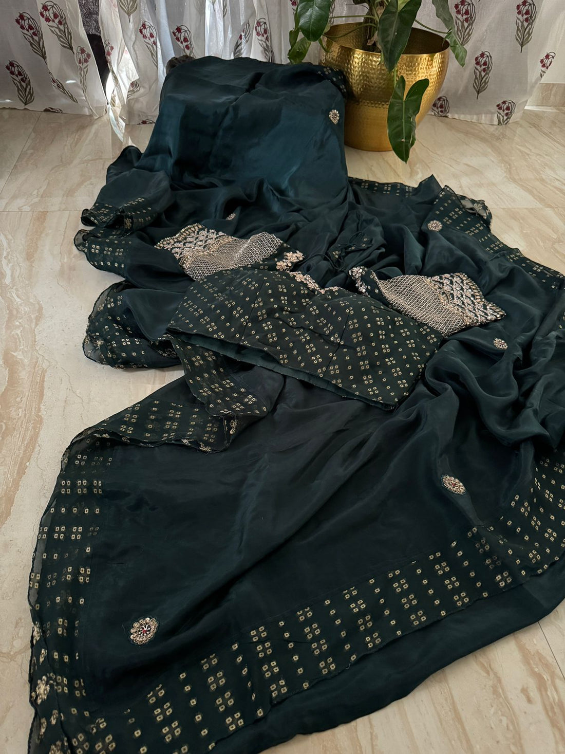 Elegant Satin Crepe Silk Designer Saree with Hand Zardozi Work