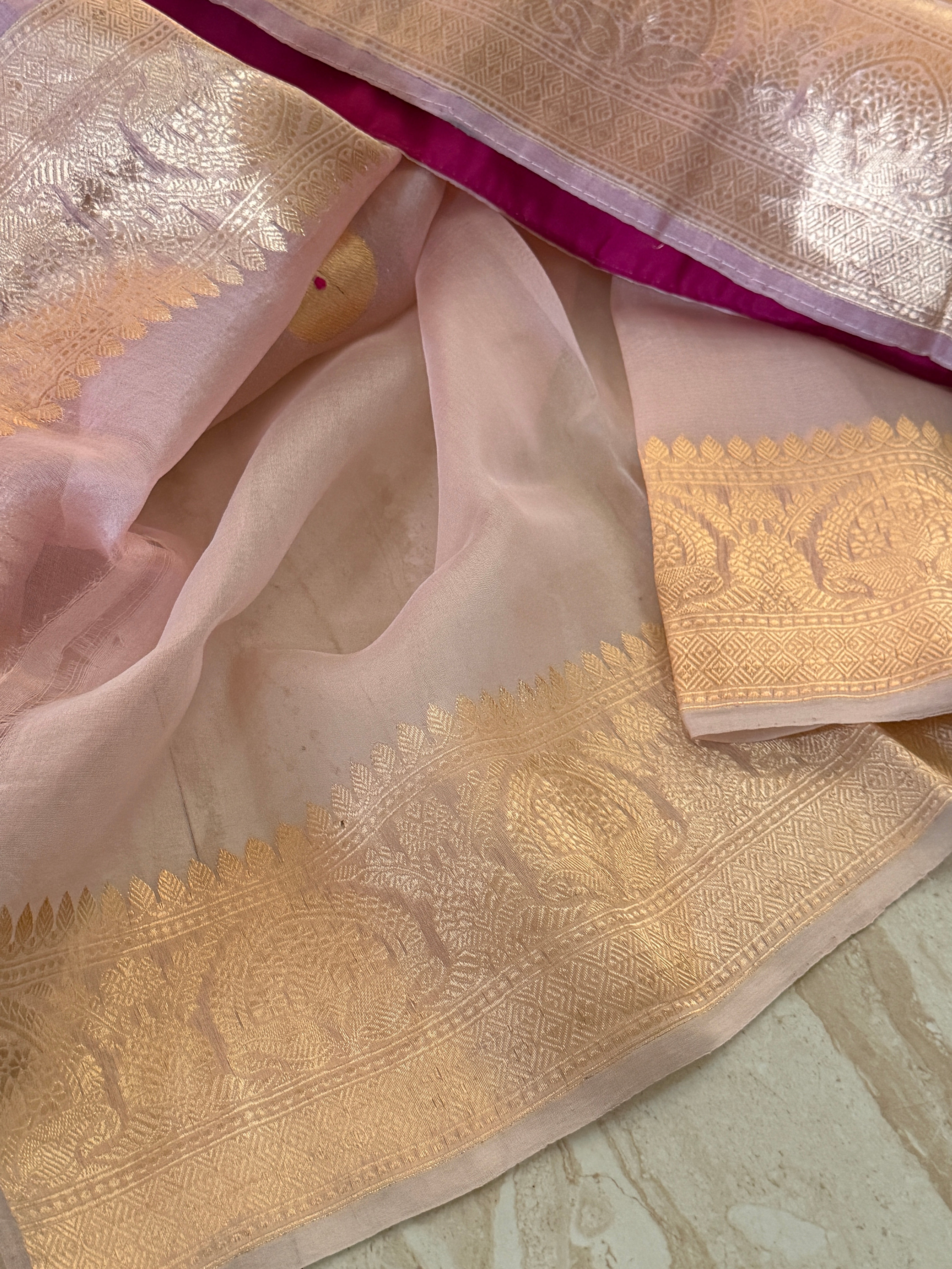 Pure Handloom Kora Banarasi Saree
