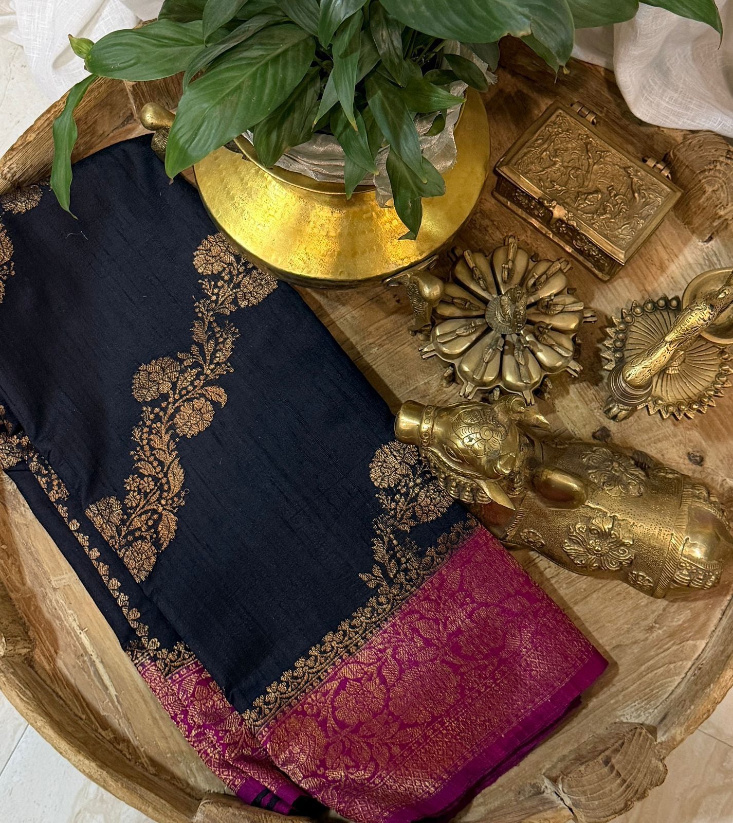 Raw Silk Leheriya Weave Banarasi Saree
