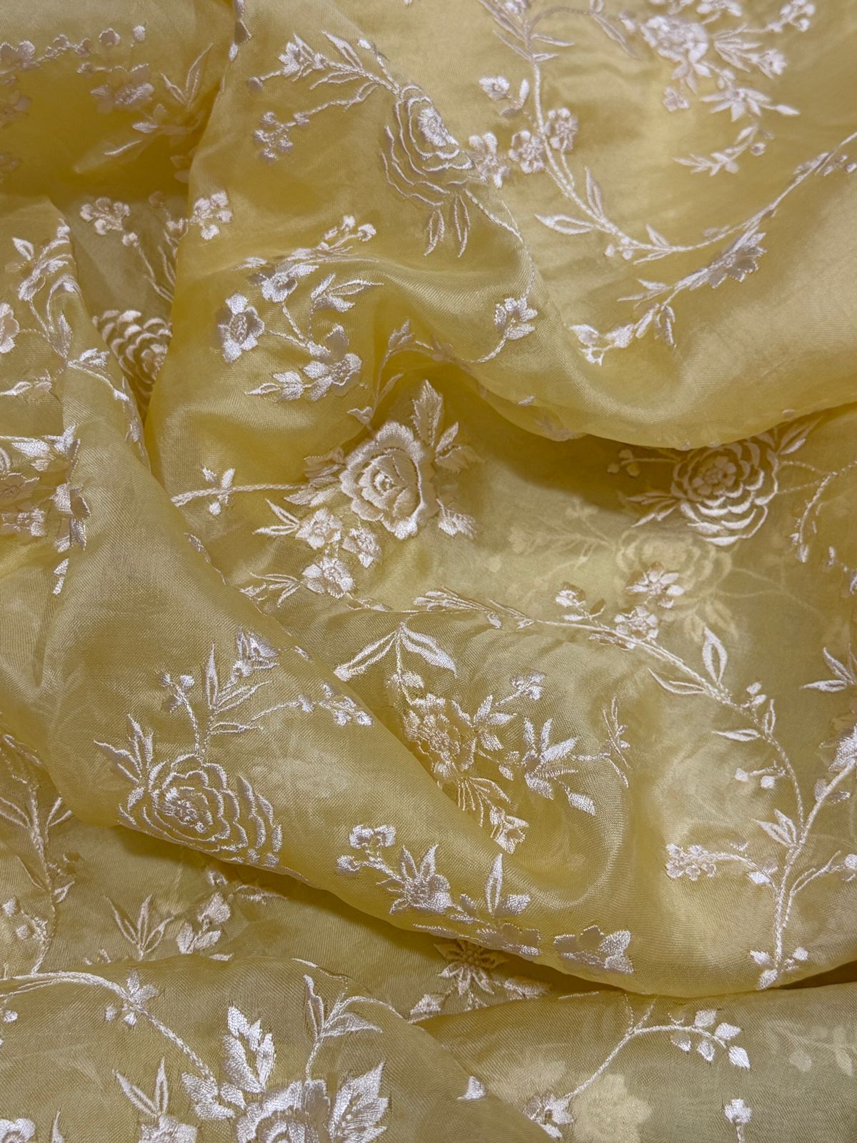 Pure Organza Saree with Parsi Gara Machine Embroidery