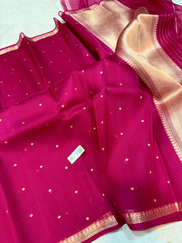 Pure Handloom Kora Banarasi With Zari Weave
