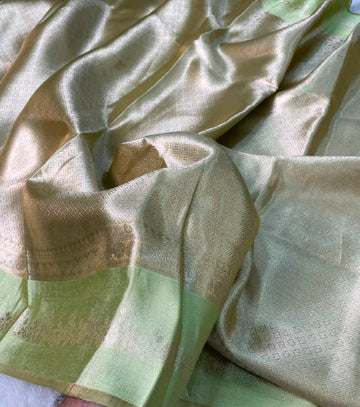 Banarasi Soft Brocade Tissue Silk Saree With Satin Patta Border