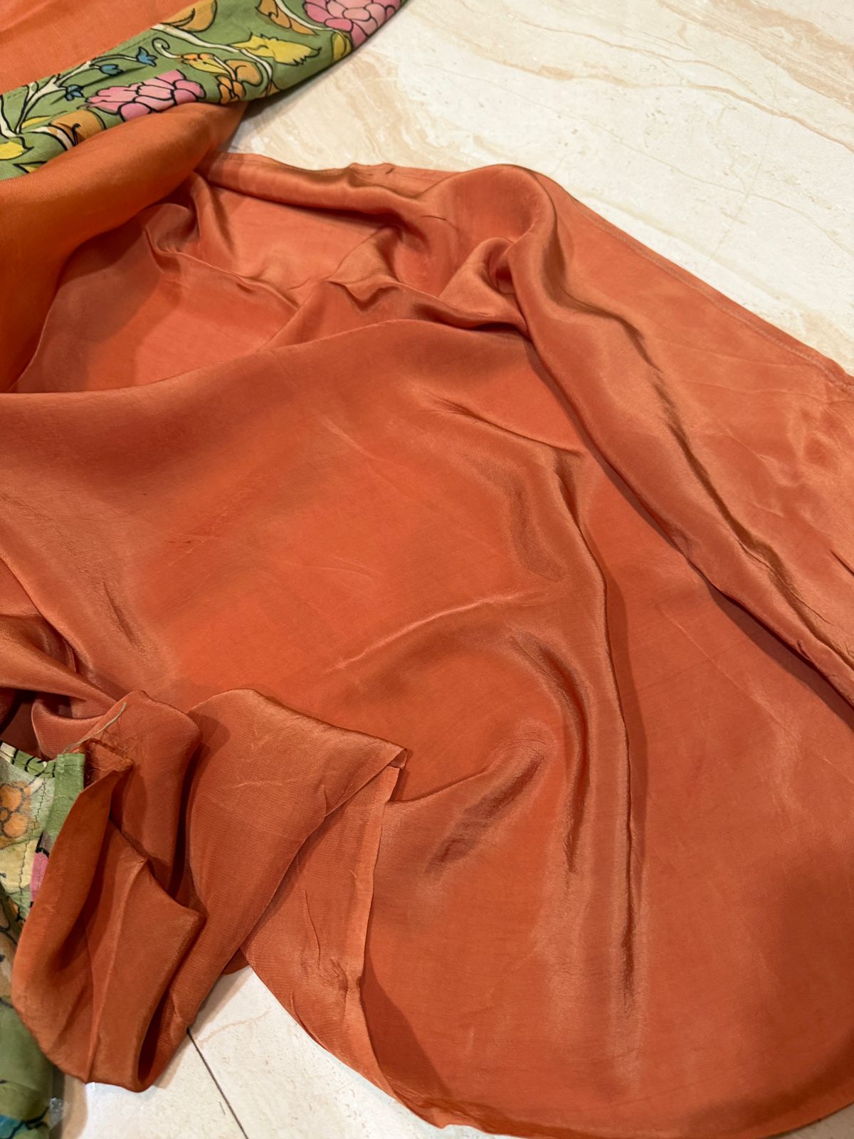 Elegant Organza Silk Saree with Modal Silk Kalamkari Border